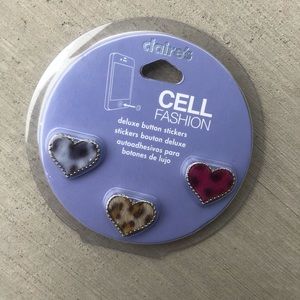 Cell phone fashion button stickers. 3 piece
